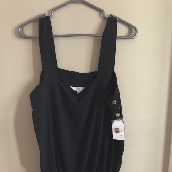 NWT Large Size 12-14 Knit Tank Side Button Black - Picture 6 of 8
